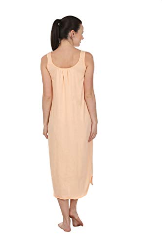 BLAZON Women's Cotton Hosiery Solid Maxi Nighty Slip (Pack of 2) Available Sizes: S, M, L, XL, 2XL, 3XL, 4XL, 5XL - Peach