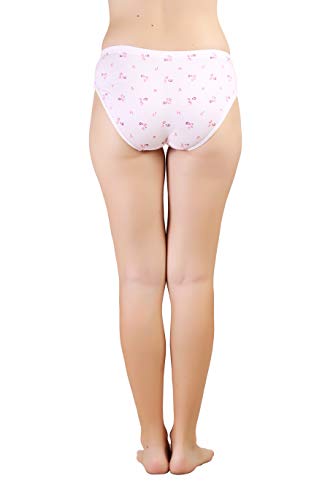 BLAZON Women's Mid Rise Hipster Soft Skin (Inner-Elastic) Panty | Floral Print | Combo Pack of 3 | Light Base | Available Sizes: S, M, L, XL, 2XL, 3XL, 4XL, 5XL - Cream, Baby Pink, Sea Green