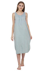 BLAZON Women's Cotton Solid Midi Slip Premium Dreams Nighty (Available Sizes: S, M, L, XL, 2XL, 3XL, 4XL, 5XL) - Wisp Grey