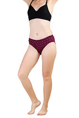 BLAZON Women's Mid Rise Hipster Soft Skin (Inner-Elastic) Panty | Floral Print | Combo Pack of 3 | Dark Base (Availabe Sizes: XS, S, M, L, XL, XXL, 3XL, 4XL, 5XL)