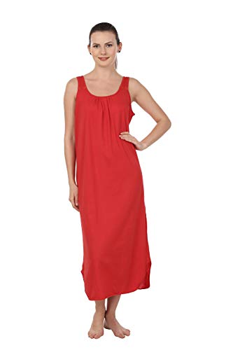 BLAZON Women's Cotton Hosiery Solid Maxi Nighty Slip (Pack of 2) Available Sizes: S, M, L, XL, 2XL, 3XL, 4XL, 5XL - Red