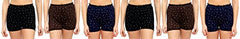 BLAZON Women's Cotton Hoisery Bloomers Floral Print Combo (Pack of 6) (Availabe Sizes: XS, S, M, L, XL, XXL, 3XL, 4XL, 5XL) - Brown, Navy Blue and Black