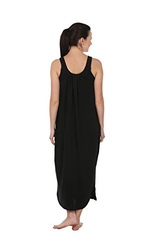 BLAZON Women's Cotton Nighty Slip - Set of 2 (Black & Red)