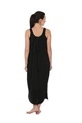 BLAZON Women's Cotton Hosiery Solid Maxi Nighty Slip (Pack of 2) Available Sizes: S, M, L, XL, 2XL, 3XL, 4XL, 5XL - Black