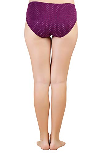 BLAZON Women's Mid Rise Hipster Soft Skin (Inner-Elastic) Panty | Polka Dot Print | Combo Pack of 3 | Dark Base | Available Sizes: S, M, L, XL, 2XL, 3XL, 4XL, 5XL