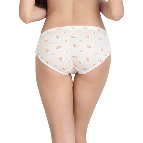 BLAZON Women's Mid Rise Hipster Soft Skin (Inner-Elastic) Panty | Floral Print | Combo Pack of 3 | Light Base | Available Sizes: S, M, L, XL, 2XL, 3XL, 4XL, 5XL - Baby Pink, Off White, Sea Green