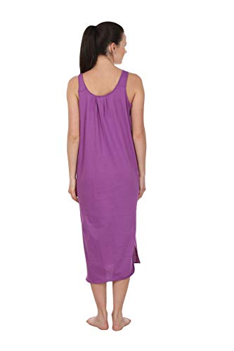 BLAZON Women's Cotton Hosiery Solid Maxi Nighty Slip (Pack of 2) Available Sizes: S, M, L, XL, 2XL, 3XL, 4XL, 5XL - Purple