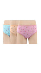 BLAZON Women's Hipster Printed Panty Pack of 3 (Telegrey, Sand Yellow, Classic Rose)