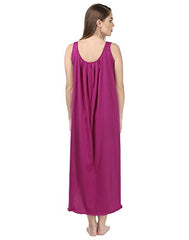 BLAZON Women's Cotton Nighty Slip - Set of 2 (Purple & Vivid Violet)