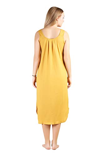 BLAZON Women's Cotton Hosiery Solid Maxi Nighty Slip (Pack of 2) Available Sizes: S, M, L, XL, 2XL, 3XL, 4XL, 5XL - Whiskey, Yellow