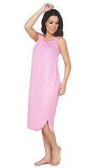 BLAZON Women's Cotton Hosiery Solid Maxi Nighty Slip (Pack of 2) Available Sizes: S, M, L, XL, 2XL, 3XL, 4XL, 5XL - Pink, Dark Pink