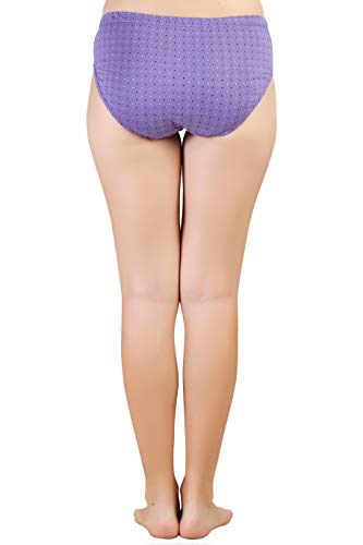 BLAZON Women's Mid Rise Hipster Soft Skin (Inner-Elastic) Panty | Polka Dot Print | Combo Pack of 3 | Dark Base | Available Sizes: S, M, L, XL, 2XL, 3XL, 4XL, 5XL