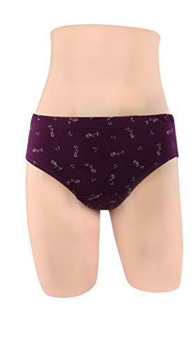 BLAZON Women's Hipster Printed Panty Pack of 3 (Wine Berry, Martinique, Cold Purple)