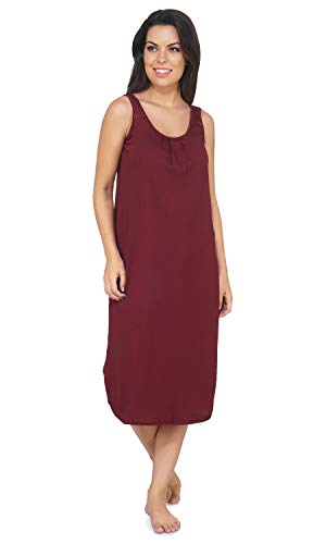 BLAZON Women's Cotton Hosiery Solid Maxi Nighty Slip (Pack of 2) Available Sizes: S, M, L, XL, 2XL, 3XL, 4XL, 5XL - Tamarind, Red