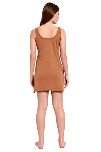 BLAZON Women's Cotton Hosiery Selfie Midi Slip Combo Pack of 2 (Available Sizes: XS, S, M, L, XL, 2XL, 3XL, 4XL, 5XL) - Wood, Dark Pink