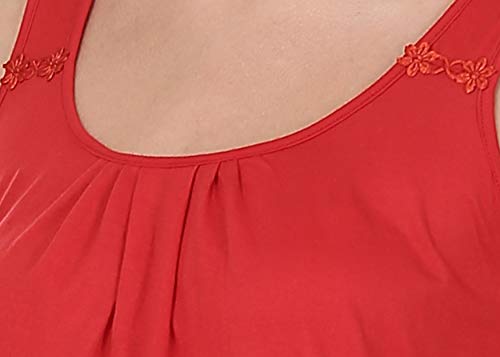 BLAZON Women's Cotton Solid Midi Slip Premium Dreams Nighty (Available Sizes: S, M, L, XL, 2XL, 3XL, 4XL, 5XL) - Red
