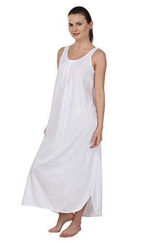 BLAZON Women's Cotton Hosiery Solid Maxi Nighty Slip (Pack of 2) Available Sizes: S, M, L, XL, 2XL, 3XL, 4XL, 5XL - White