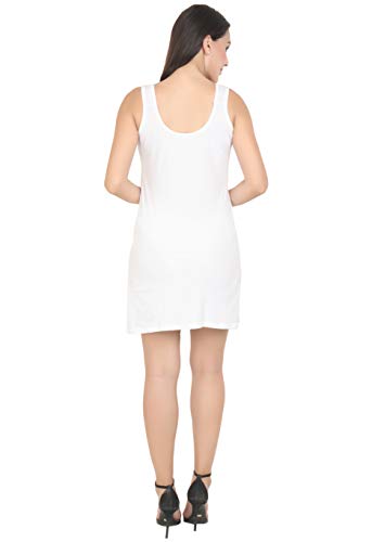 BLAZON Women's Cotton Hosiery Selfie Midi Slip Combo Pack of 2 (Available Sizes: XS, S, M, L, XL, 2XL, 3XL, 4XL, 5XL) - White