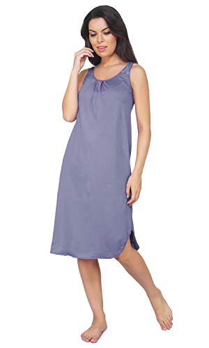 BLAZON Women's Cotton Solid Midi Slip Premium Dreams Nighty (Available Sizes: S, M, L, XL, 2XL, 3XL, 4XL, 5XL) - Lavender