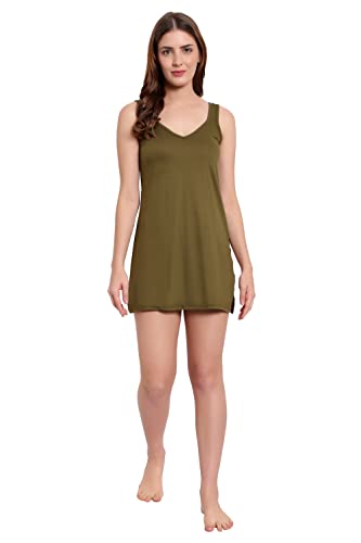 BLAZON Women's Cotton Hosiery Selfie Midi Slip Combo Pack of 2 (Available Sizes: XS, S, M, L, XL, 2XL, 3XL, 4XL, 5XL) - Field, Whiskey