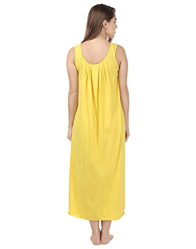 BLAZON Women's Cotton Hosiery Solid Maxi Nighty Slip (Pack of 2) Available Sizes: S, M, L, XL, 2XL, 3XL, 4XL, 5XL - Yellow