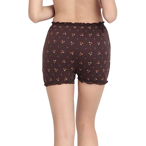 BLAZON Toddlers/Girls Cotton Hosiery Bloomer Shorts Combo Pack of 3 Dark Base Colour Printed (Availabe Sizes: 60cm, 65cm, 70cm, 75cm) - Brown, Navy Blue, Black