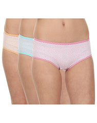 BLAZON Women's Multicolor Hipster Panty Pack of 3 (Peach-Orange, Dark Pink,Sea Green)