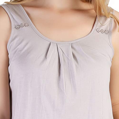 BLAZON Women's Cotton Hosiery Solid Maxi Nighty Slip (Pack of 2) Available Sizes: S, M, L, XL, 2XL, 3XL, 4XL, 5XL - Almond Frost