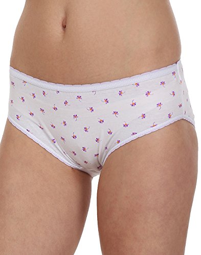 BLAZON Women's Cotton Hipster Pack of 3 (White Base Panty, Print May Vary)