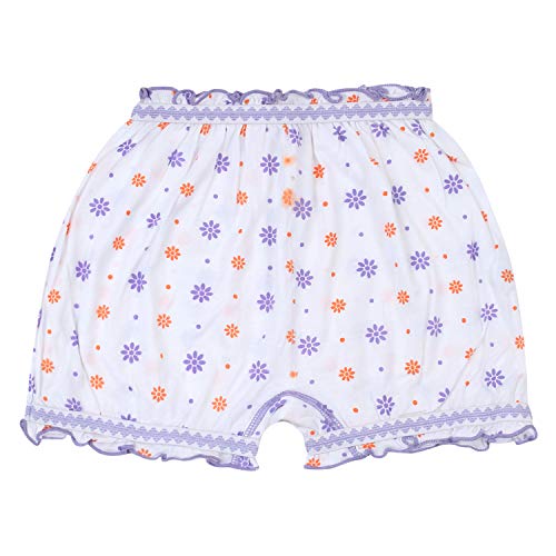 BLAZON Toddlers/Kids/Baby Girls Cotton Hosiery Bloomer Shorts Combo Pack of 3 White Printed (Availabe Sizes: 45cm, 50cm, 55cm, 60cm, 65cm, 70cm, 75cm)