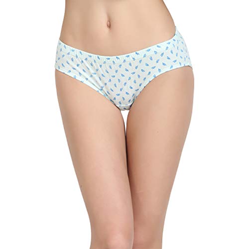 BLAZON Women's Mid Rise Hipster Soft Skin (Inner-Elastic) Panty | Printed | Combo Pack of 3 | Colour Base | Available Sizes: S, M, L, XL, 2XL, 3XL, 4XL, 5XL - BERGAMOT (Off White, Sea Green, Baby Pink)