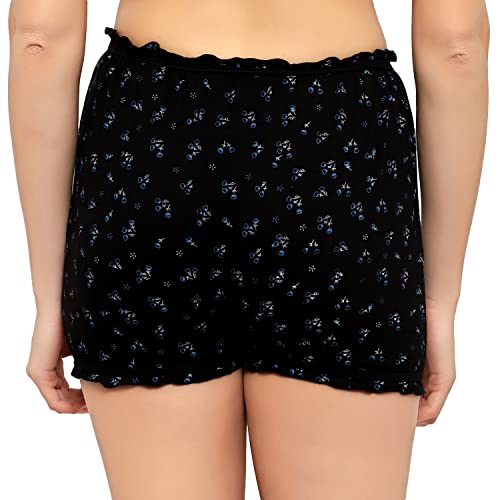 BLAZON Women's Cotton Hoisery Bloomers Floral Print Combo (Pack of 6) (Availabe Sizes: XS, S, M, L, XL, XXL, 3XL, 4XL, 5XL) - Brown, Navy Blue and Black