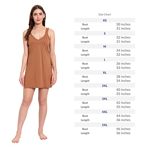 BLAZON Women's Cotton Hosiery Selfie Midi Slip Combo Pack of 2 (Available Sizes: XS, S, M, L, XL, 2XL, 3XL, 4XL, 5XL) - Wood, Almond Frost