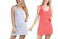 BLAZON Women's Cotton Hosiery Selfie Midi Slip Combo Pack of 2 (Available Sizes: XS, S, M, L, XL, 2XL, 3XL, 4XL, 5XL) - Blueberry Frost, Old Rose