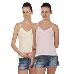 BLAZON Women's Camisole Set of 2 (Skin, Baby Pink)