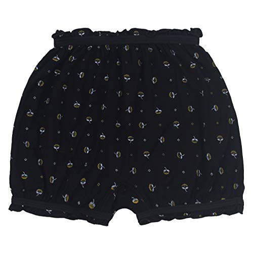 BLAZON Toddlers/Kids/Baby Girls Cotton Hosiery Bloomer Shorts Combo Pack of 3 Printed Dark Base Colour (Availabe Sizes: 45cm, 50cm, 55cm) - UMBEL (Black, Brown, Navy Blue)