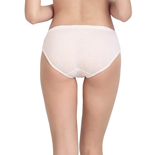 BLAZON Women's Mid Rise Hipster Soft Skin (Inner-Elastic) Panty | Printed | Combo Pack of 3 | White Base | Available Sizes: S, M, L, XL, 2XL, 3XL, 4XL, 5XL - MAGIC White