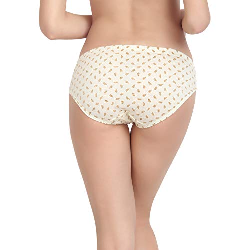 BLAZON Women's Mid Rise Hipster Soft Skin (Inner-Elastic) Panty | Printed | Combo Pack of 3 | Colour Base | Available Sizes: S, M, L, XL, 2XL, 3XL, 4XL, 5XL - BERGAMOT (Off White, Sea Green, Baby Pink)