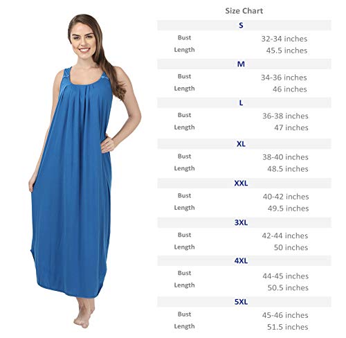 BLAZON Women's Cotton Nighty Slip - Set of 2 (Royal Blue & White)
