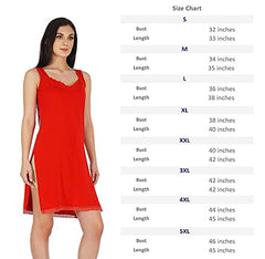 BLAZON Women's Cotton Hosiery Fairy Full Slip (Available Sizes: S, M, L, XL, 2XL, 3XL, 4XL, 5XL) - Red