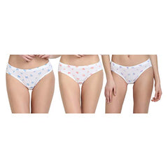 BLAZON Women's White Hipster Printed Panty Pack of 3