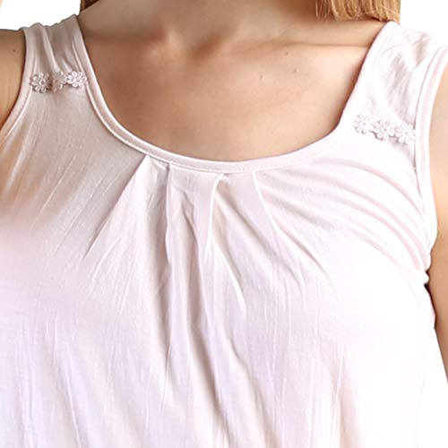 BLAZON Women's Cotton Solid Midi Slip Premium Dreams Nighty (Available Sizes: S, M, L, XL, 2XL, 3XL, 4XL, 5XL) - Strawberry Frost