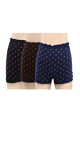 BLAZON Women Multicolor Bloomer Pack of 3 (Black, Brown, Navy Blue)