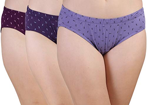 BLAZON Women's Mid Rise Hipster Soft Skin (Inner-Elastic) Panty | Floral Print | Combo Pack of 3 | Dark Base | Available Sizes: S, M, L, XL, 2XL, 3XL, 4XL, 5XL