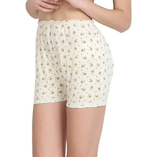 BLAZON Women's Cotton Hoisery Bloomers Floral Print Combo (Pack of 6) (Availabe Sizes: XS, S, M, L, XL, XXL, 3XL, 4XL, 5XL) - Baby Pink, Off White and Sea Green