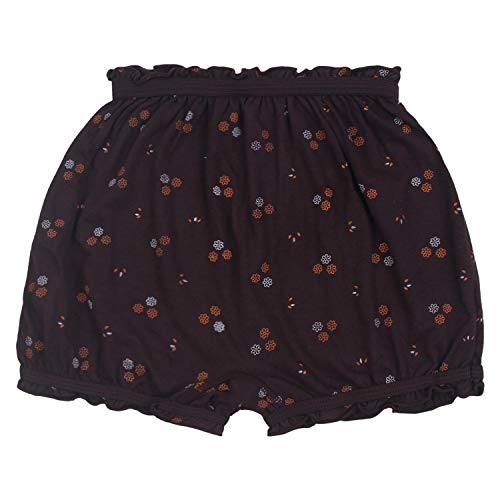 BLAZON Toddlers/Girls Cotton Hosiery Bloomer Shorts Combo Pack of 3 Dark Base Colour Printed (Availabe Sizes: 60cm, 65cm, 70cm, 75cm) - DAHLIA (Black, Brown, Navy Blue)