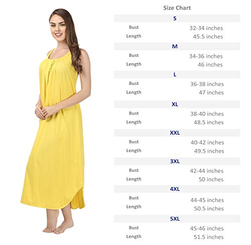 BLAZON Women's Cotton Hosiery Solid Maxi Nighty Slip (Pack of 2) Available Sizes: S, M, L, XL, 2XL, 3XL, 4XL, 5XL - Yellow