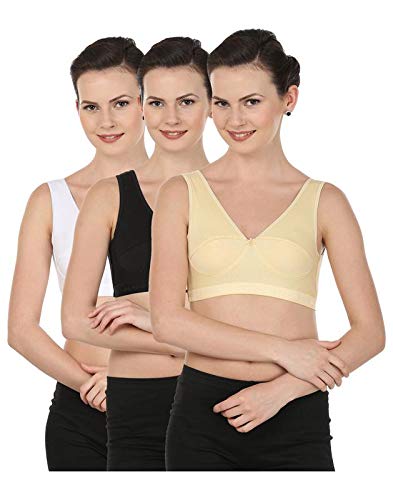 BLAZON Women Sports Bra Premium Sabby (White, Skin, Black) 70cm