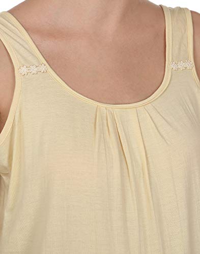 BLAZON Women's Cotton Nighty Slip - Set of 2 (Skin & Yellow)