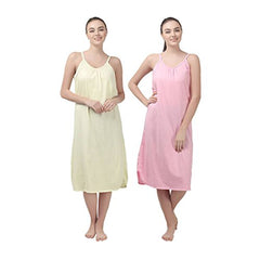 Blazon Women Nighty Set Of 2 ( Pink, Yellow )